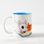 Cute Cartoon Bullie en Kat met Book Mok (Links)