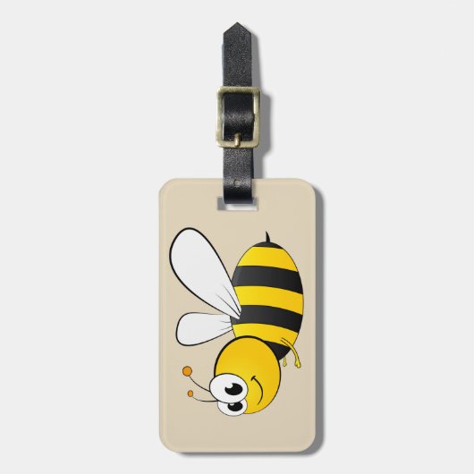 Cute cartoon Bumble Bee Bagagelabel (Voorkant verticaal)