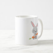 Cute Cartoon Bunny Carrot Koffiemok (Voorkant rechts)