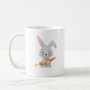 Cute Cartoon Bunny Carrot Koffiemok