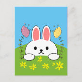 Cute Cartoon Bunny Rabbit Briefkaart (Voorkant)