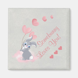 Cute Cartoon Bunny Valentijn Magnet