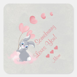 Cute Cartoon Bunny Valentijn Sticker