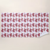 Cute Cartoon Burgundy Tortoise Pattern Strandlaken (Voorkant)