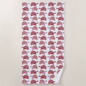 Cute Cartoon Burgundy Tortoise Pattern Strandlaken (Voorkant)