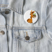 Cute Cartoon Butterfly Pony Button Badge (In situ)