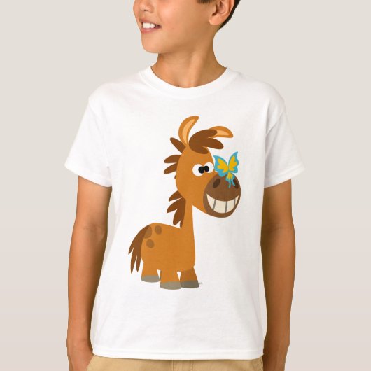 Cute Cartoon Butterfly Pony Children T-Shirt (Voorkant)