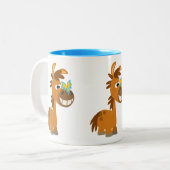 Cute Cartoon Butterfly Pony Tweekleurige Koffiemok (Voorkant links)