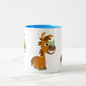 Cute Cartoon Butterfly Pony Tweekleurige Koffiemok (Center)