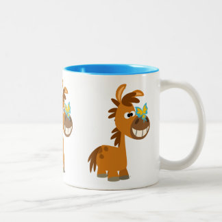 Cute Cartoon Butterfly Pony Tweekleurige Koffiemok
