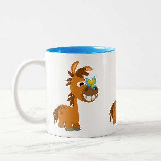 Cute Cartoon Butterfly Pony Tweekleurige Koffiemok (Links)