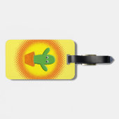 Cute Cartoon Cactus Bagagelabel (Achterkant horizontaal)