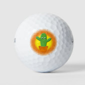 Cute Cartoon Cactus Golfballen (Voorkant)