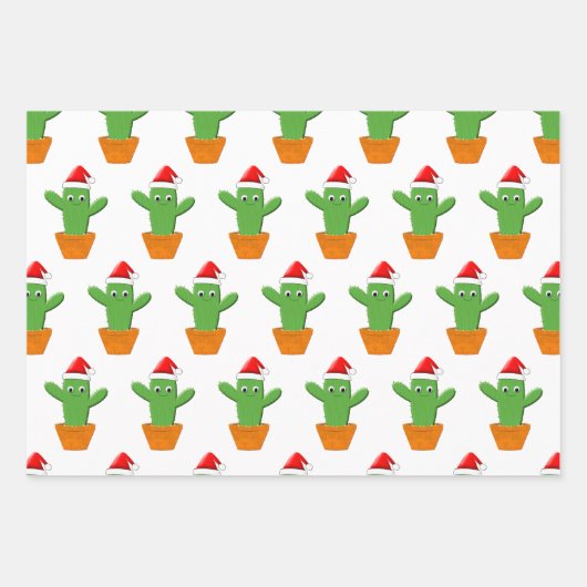 Cute Cartoon Cactus Inpakpapier Vel (Voorkant 2)