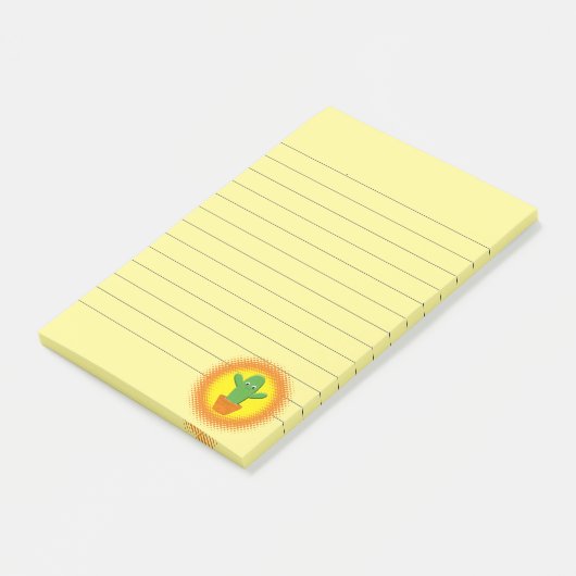 Cute Cartoon Cactus Lined Post-it® Notes (Schuin)