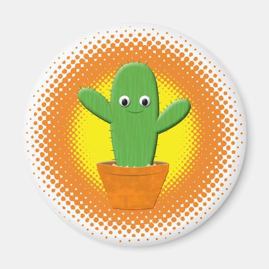 Cute Cartoon Cactus Magneet (Voorkant)