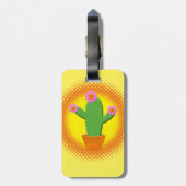 Cute Cartoon cactus met roze bloemen Bagagelabel (Achterkant verticaal)