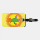 Cute Cartoon cactus met roze bloemen Bagagelabel (Achterkant horizontaal)