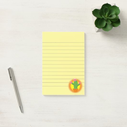 Cute Cartoon cactus met roze bloemen Post-it® Notes (Kantoor)