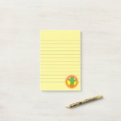 Cute Cartoon cactus met roze bloemen Post-it® Notes (Op bureau)