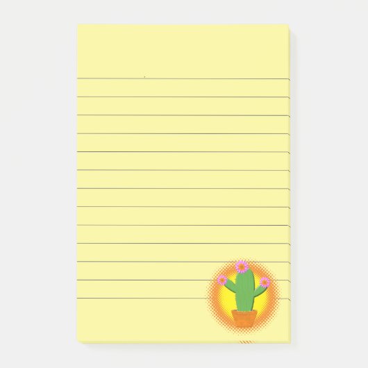 Cute Cartoon cactus met roze bloemen Post-it® Notes (Voorkant)