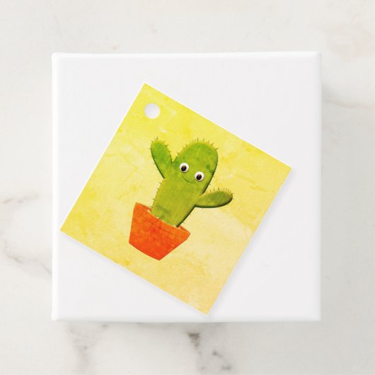 Cute Cartoon Cactus Painting Bedankjes Labels (In situ)