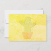 Cute Cartoon Cactus Painting Custom Monogram Notitiekaartje (Achterkant)