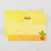 Cute Cartoon Cactus Painting Custom Monogram Notitiekaartje (Voorkant / Achterkant)