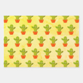 Cute Cartoon Cactus Painting Inpakpapier Vel (Voorkant 2)