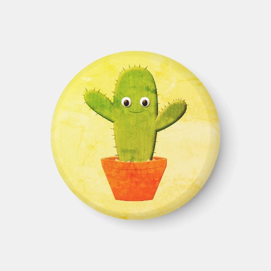 Cute Cartoon Cactus Painting Magneet (Voorkant)
