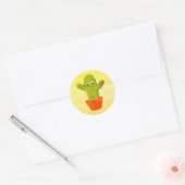 Cute Cartoon Cactus Painting Ronde Sticker (Envelop)