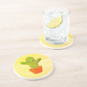 Cute Cartoon Cactus Painting Zandsteen Onderzetter (Zijkant)