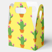 Cute Cartoon Cactus Patroon met roze bloemen Bedankdoosjes (Geopend)