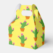 Cute Cartoon Cactus Patroon met roze bloemen Bedankdoosjes (Voorkant Zijde)