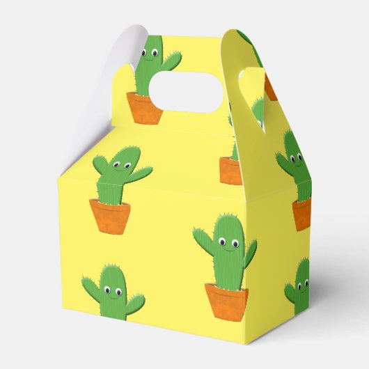 Cute Cartoon Cactus Pattern Bedankdoosjes (Voorkant Zijde)