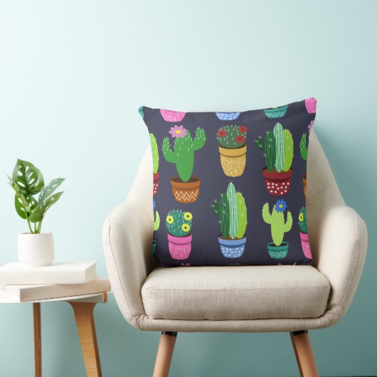 Cute Cartoon Cactus Pattern Kussen (Stoel)