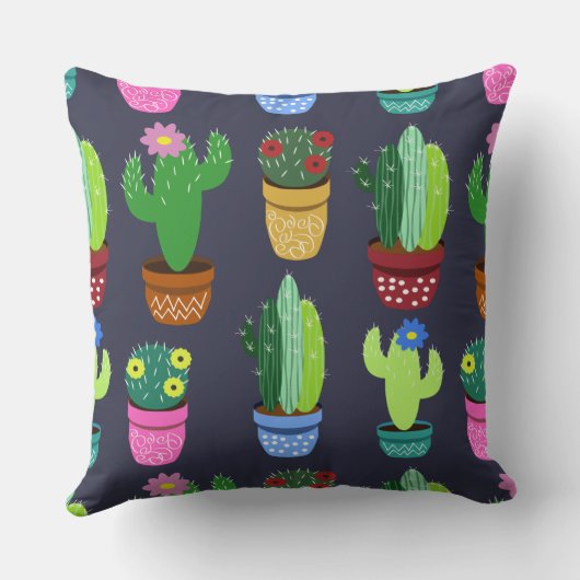 Cute Cartoon Cactus Pattern Kussen (Achterkant)