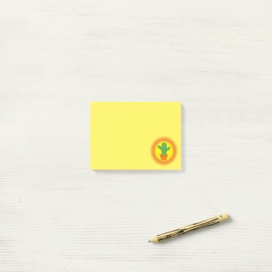 Cute Cartoon Cactus Post-it® Notes (Op bureau)