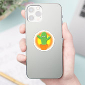Cute Cartoon Cactus Sticker (Telefoon)