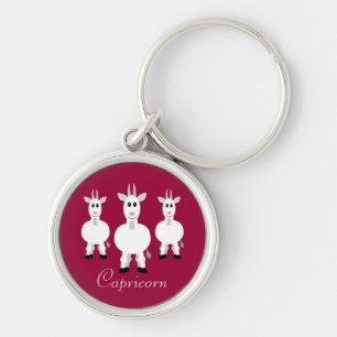 Cute Cartoon Capricorn Zodiac Goats  Sleutelhanger