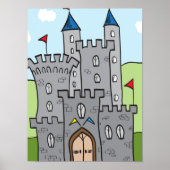 Cute Cartoon Castle Poster (Voorkant)