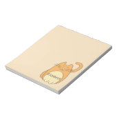 Cute Cartoon Cat Add Name | Beige Notitieblok (Linkerzijde)