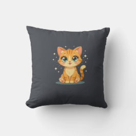 **Cute Cartoon Cat – Adorable Kitty Illustration** Kussen