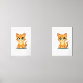**Cute Cartoon Cat – Adorable Kitty Illustration** Muurkunst Sets (Voorkant)