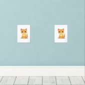 **Cute Cartoon Cat – Adorable Kitty Illustration** Muurkunst Sets (Houten vloer)