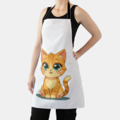 **Cute Cartoon Cat – Adorable Kitty Illustration** Schort (Insitu)