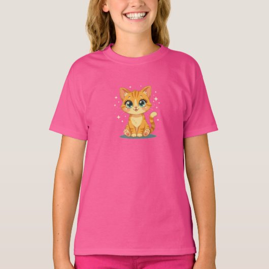 **Cute Cartoon Cat – Adorable Kitty Illustration** T-shirt (Voorkant)