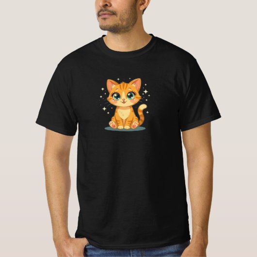 **Cute Cartoon Cat – Adorable Kitty Illustration** T-shirt (Voorkant)