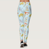 Cute Cartoon Cat and Flowers Pattern Leggings (Achterkant)