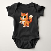 Cute Cartoon Cat Baby Bodysuit  (Voorkant)
